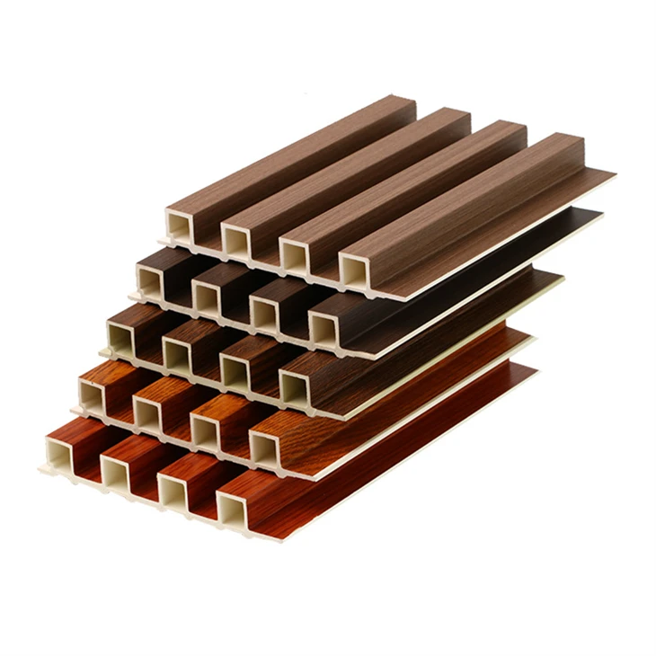 Indoor Decoration Fluted Bamboo Wall Board Wood Plastic Composites WPC Wall Panel